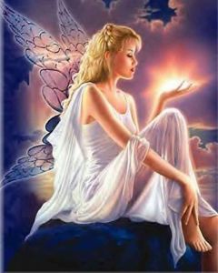 Deimantinio paveikslo-mozaikos 5D rinkinys (akučių klijavimas) 30X40cm SAULĖLYDŽIO FĖJA