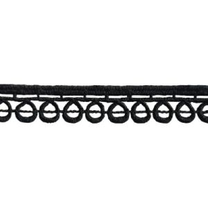 Medvilniniai nėriniai OJ239 11mm juodi