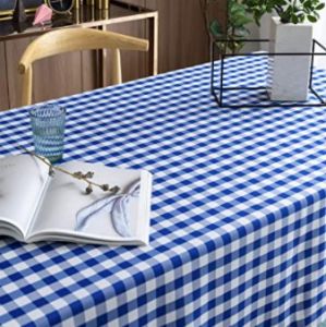 Atspari dėmėms nesiglamžanti languota staltiesė RainBow® Teflon® DuPont paviršiumi 145x240cm mėlyna