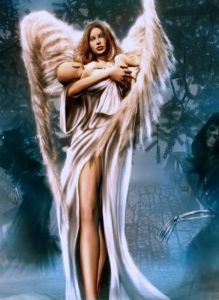 Deimantinė mozaika 5D 30x40 ANGELAS SU KŪDIKIU