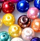 Apvalūs perlo imitacijos karoliukai spalvoti 6mm 10vnt. (16 spalvų)