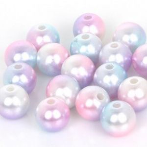 Apvalūs perlo imitacijos karoliukai įvairiaspalviai 4mm 16vnt. (2 spalvos)