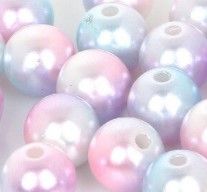Apvalūs perlo imitacijos karoliukai įvairiaspalviai 6mm 8vnt. (2 spalvos)