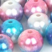 Apvalūs perlo imitacijos karoliukai įvairiaspalviai 10mm 5vnt. (2 spalvos)
