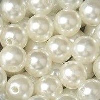 Apvalūs perlo imitacijos karoliukai 6mm 10vnt. (2 spalvos)