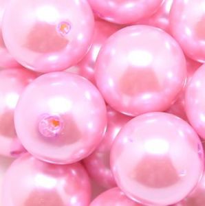 Apvalūs perlo imitacijos karoliukai 12mm 4vnt. rožiniiai