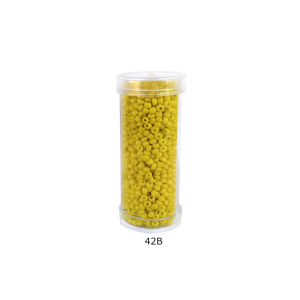 Karoliukai stikliniai apvalūs 12/0 (biseris) plastikinėje tūbelėje RB 25g (164 spalvos)-42B