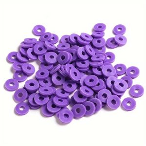 Plokšti polimerinio molio karoliukai 6x1mm 100vnt.