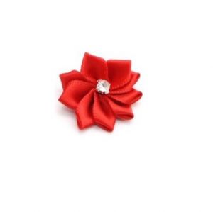 Atlasinės gėlytės su akute 25mm (12 spalvų)