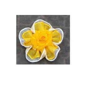 Organzos gėlytės su kanteliu 30mm (8 spalvos)