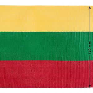 Megzta poliesterinė juostelė trispalvė 100mm