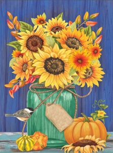 Deimantinio paveikslo-mozaikos 5D rinkinys (akučių klijavimas) 30X40cm SAULĖGRĄŽOS IR MOLIUGAI