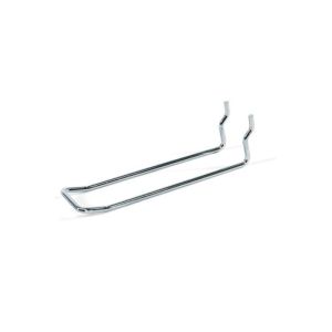 Dvigubas metalinis kablys prekių stendams